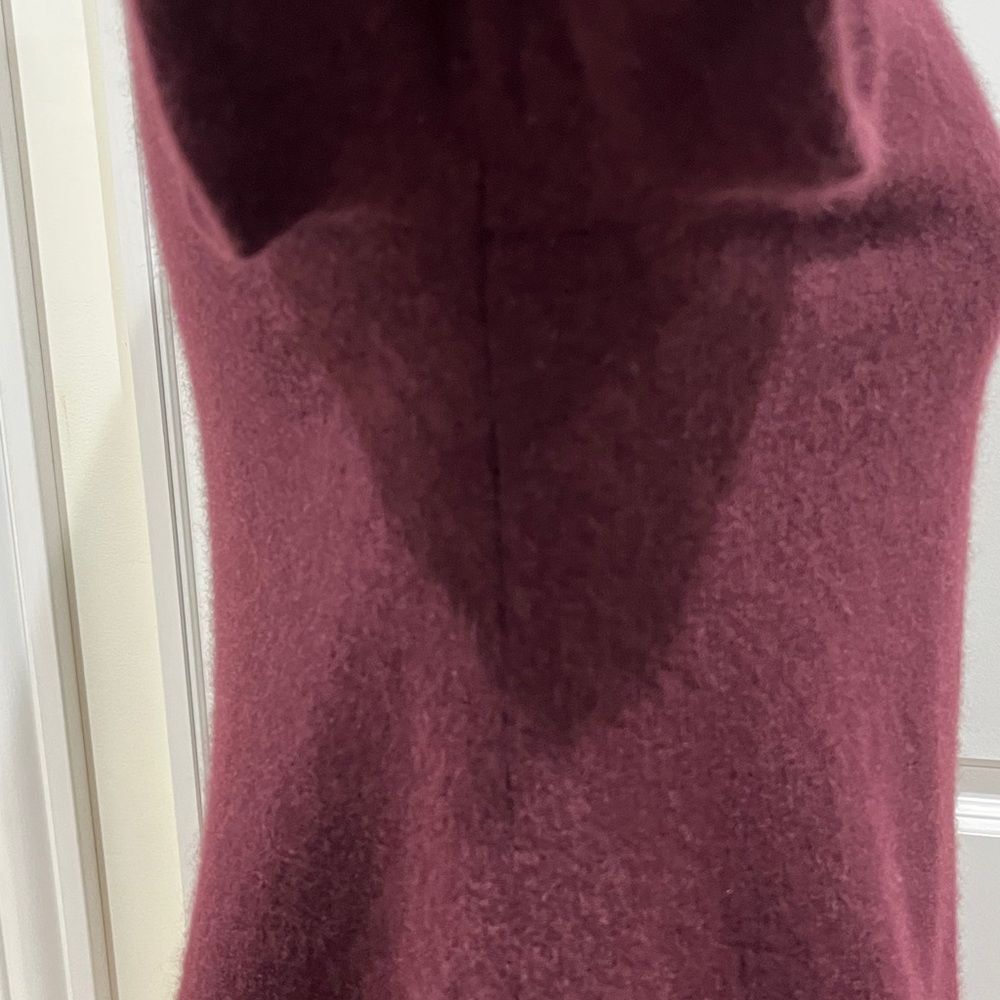 41 Hawthorne 100% Cashmere Leena Draped Maroon Cardigan Size Large - Picture 7 of 16